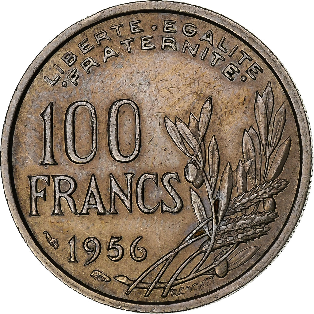 Francia, 100 Francs, Cochet, 1956, Paris, Rame-nichel, BB, KM:919