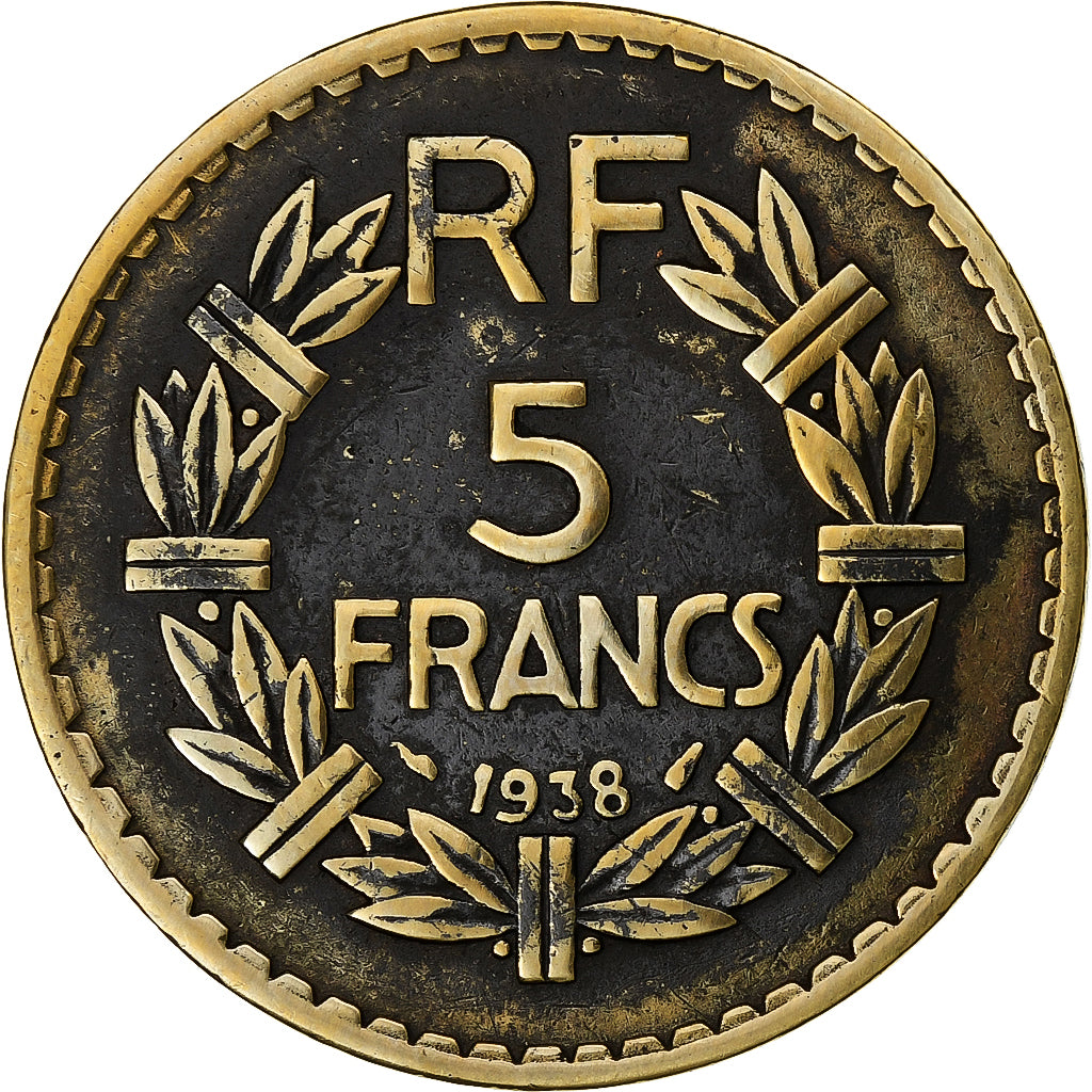 Francia, 5 Francs, Lavrillier, 1938, Paris, Nichel, BB, Gadoury:760