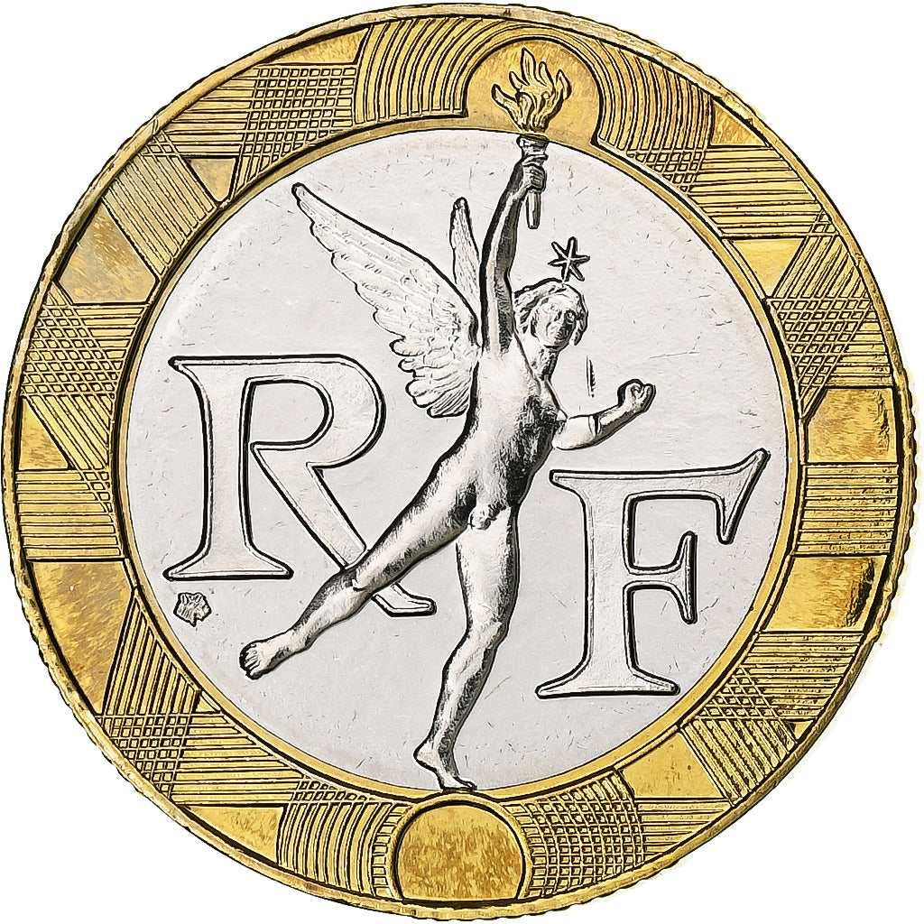 Francja, 10 Francs, Génie, 1994, Pessac, Bimetaliczny, MS(65-70), Gadoury:827