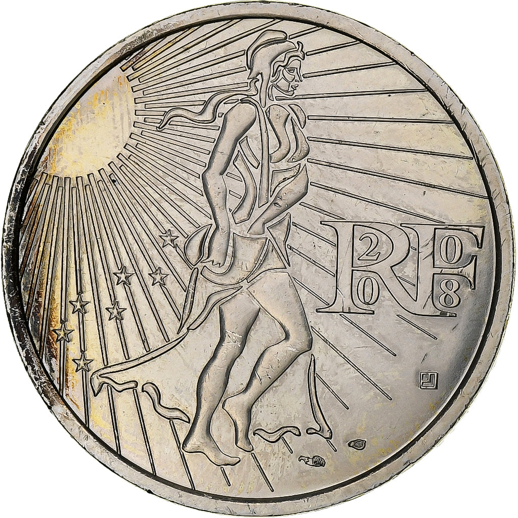 France, 15 Euro, Semeuse, 2008, Pessac, Silver, MS(63), KM:1535