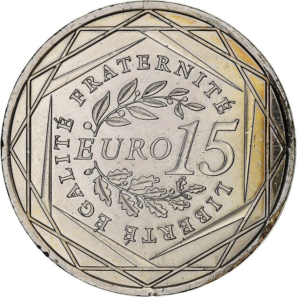 France, 15 Euro, Semeuse, 2008, Pessac, Silver, MS(63), KM:1535