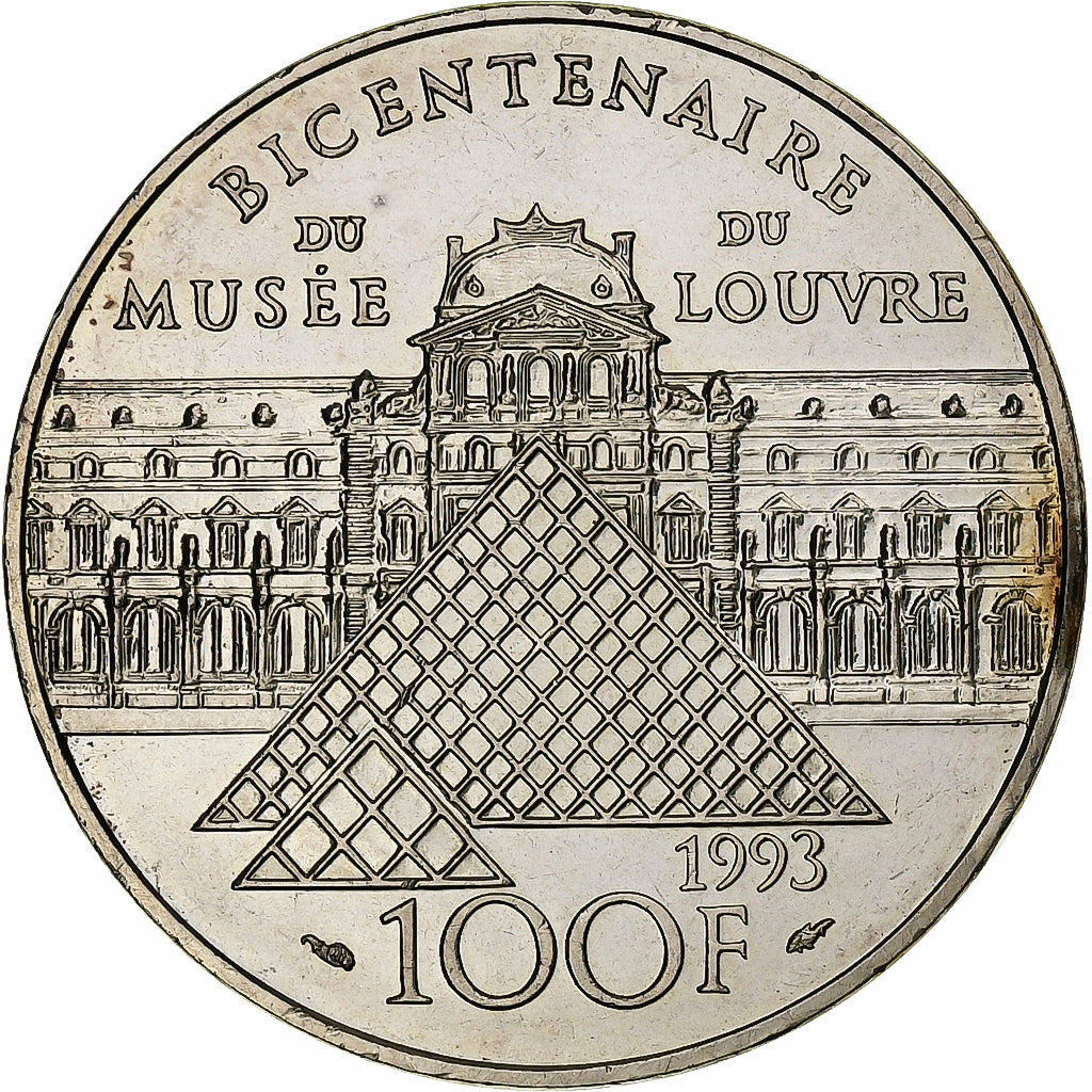 Francia, 100 Francs, Bicentenaire du Musée du Louvre, 1993, Pessac, Argento