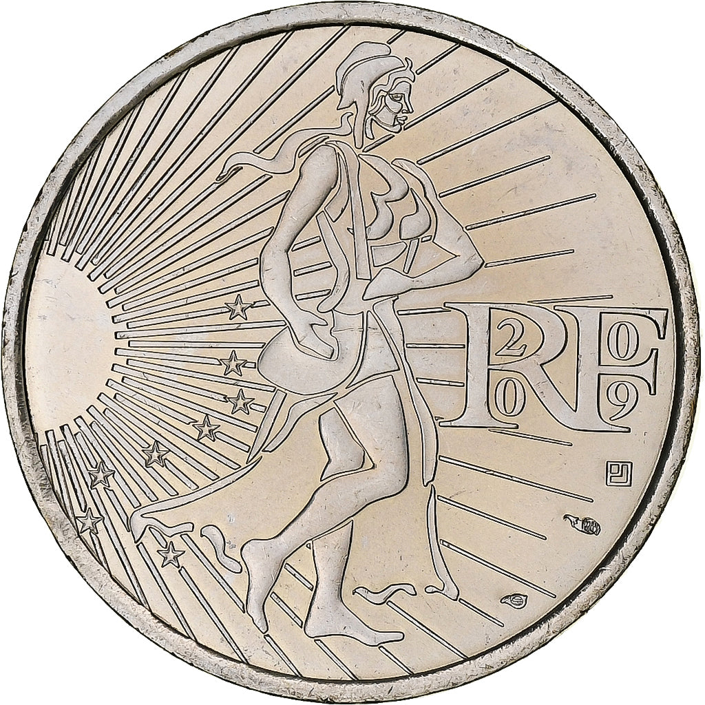 France, 10 Euro, Semeuse, 2009, Pessac, Silver, MS(63)