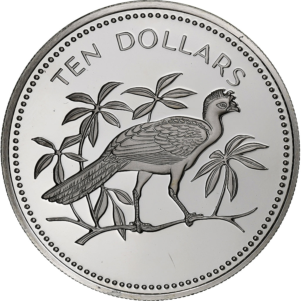 Belize, 10 Dollars, 1975, Franklin Mint, Proof, Silver, MS(65-70), KM:45a
