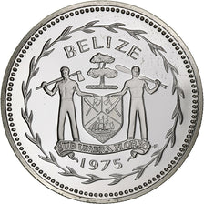 Belize, 5 Dollars, 1975, Franklin Mint, Proof, Srebro, MS(65-70), KM:44a