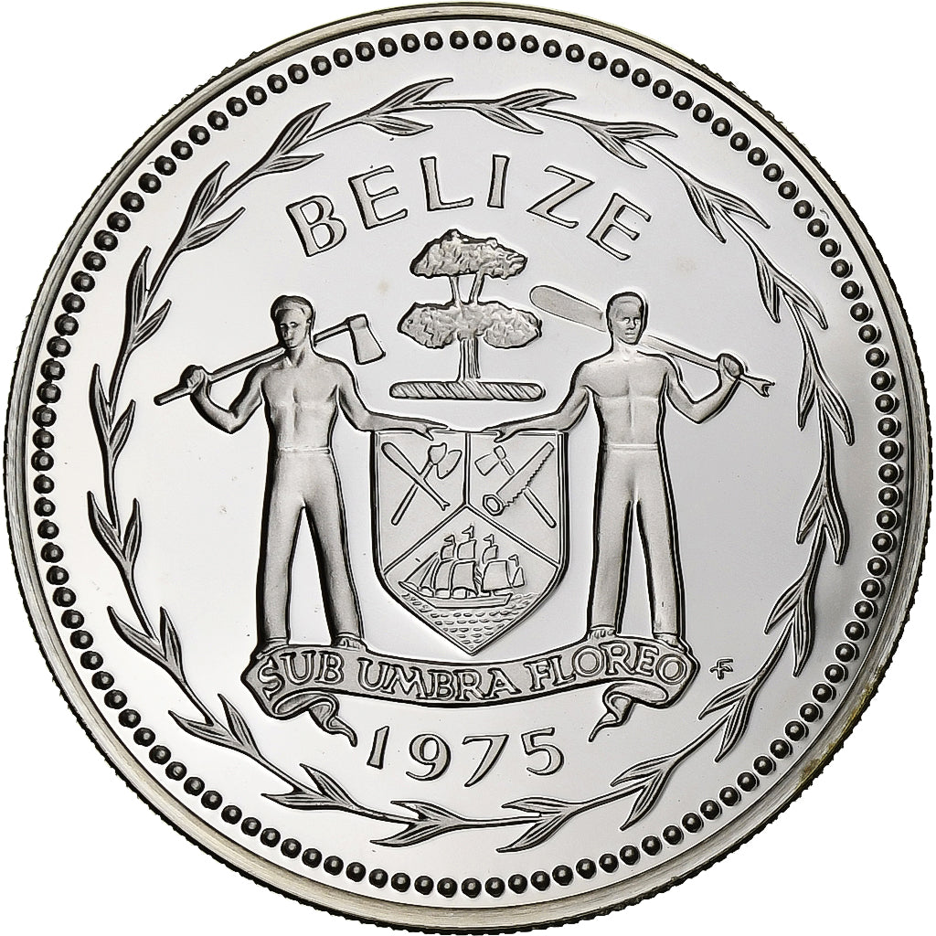 Belize, Dollar, 1975, Franklin Mint, Proof, Silver, MS(65-70), KM:43a