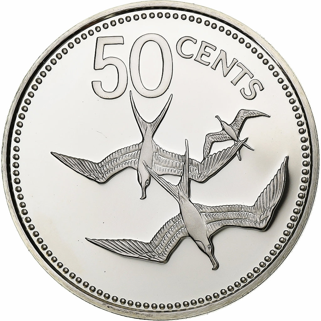 Belize, 50 Cents, 1975, Franklin Mint, Proof, Silver, MS(65-70), KM:50a