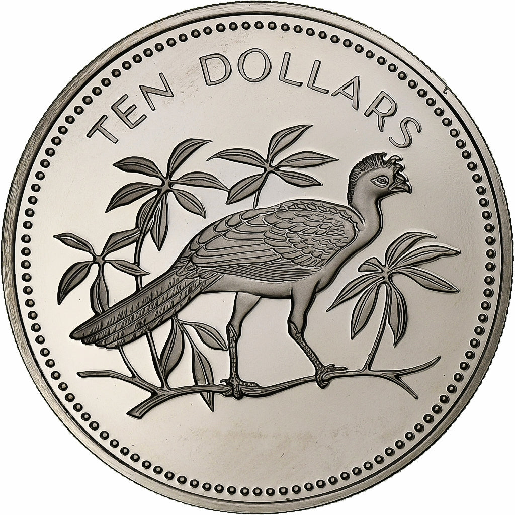 Belize, 10 Dollars, 1975, Franklin Mint, Proof, Copper-nickel, MS(65-70), KM:45