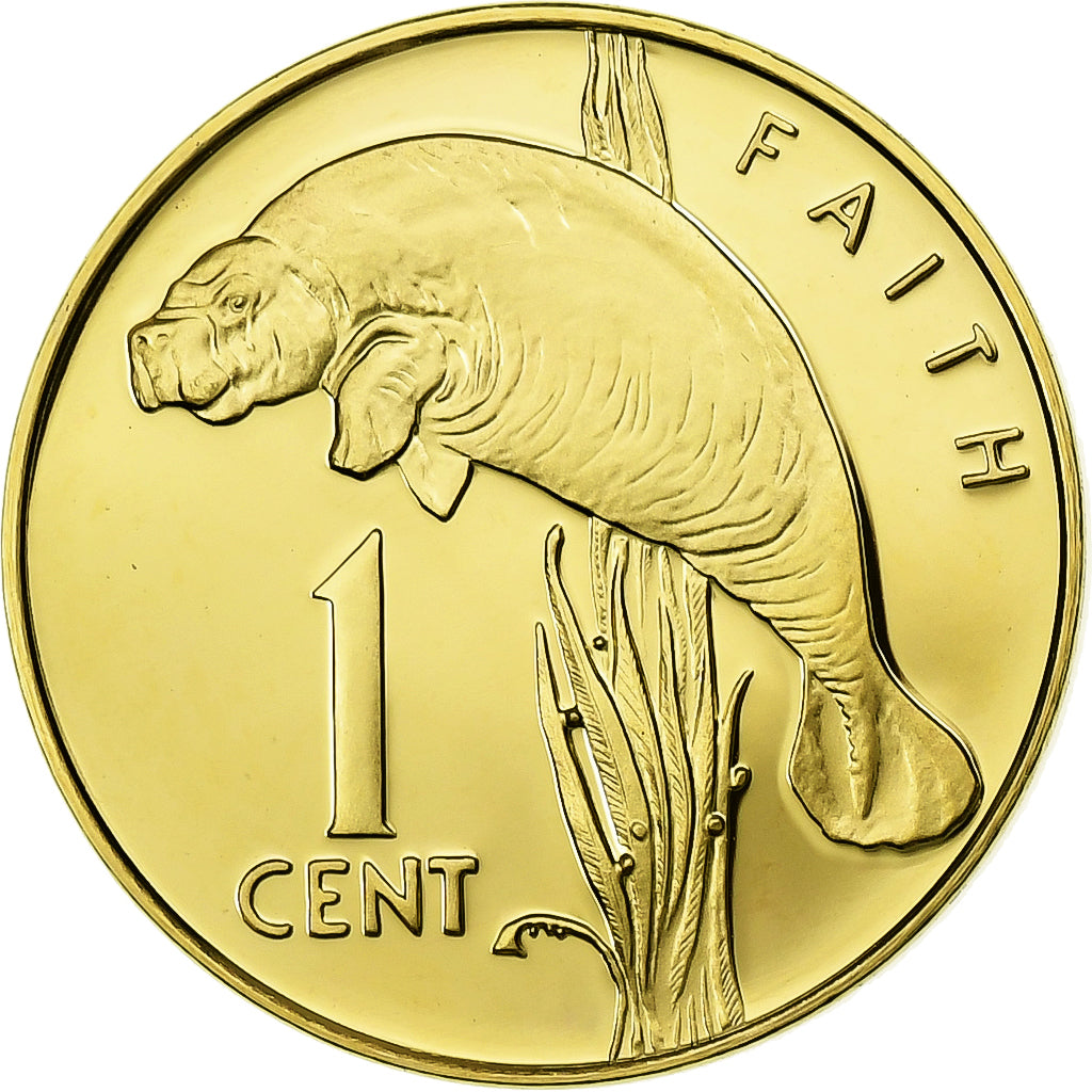 Guyana, Cent, 1976, Franklin Mint, Proof, Brass, MS(65-70), KM:37