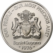 Guyana, 25 Cents, 1976, Franklin Mint, Proof, Copper-nickel, MS(65-70), KM:40
