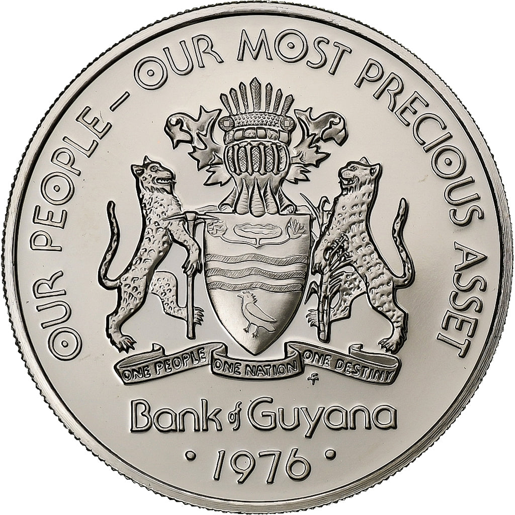 Guyana, 50 Cents, 1976, Franklin Mint, Proof, Copper-nickel, MS(65-70), KM:41