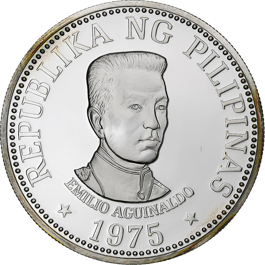Philippines, 25 Piso, 1975, Franklin Mint, BE, Argent, FDC, KM:211