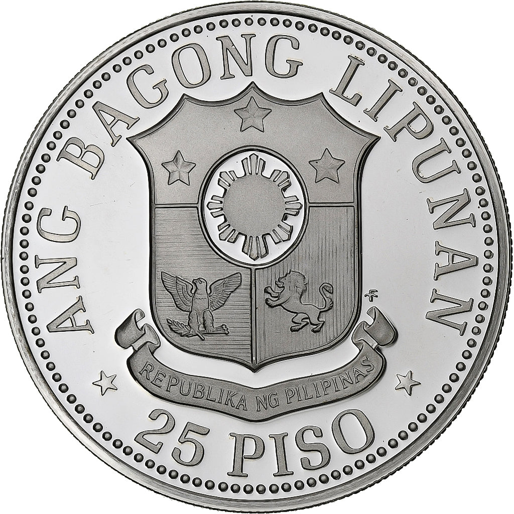 Philippines, 25 Piso, 1975, Franklin Mint, BE, Argent, FDC, KM:211