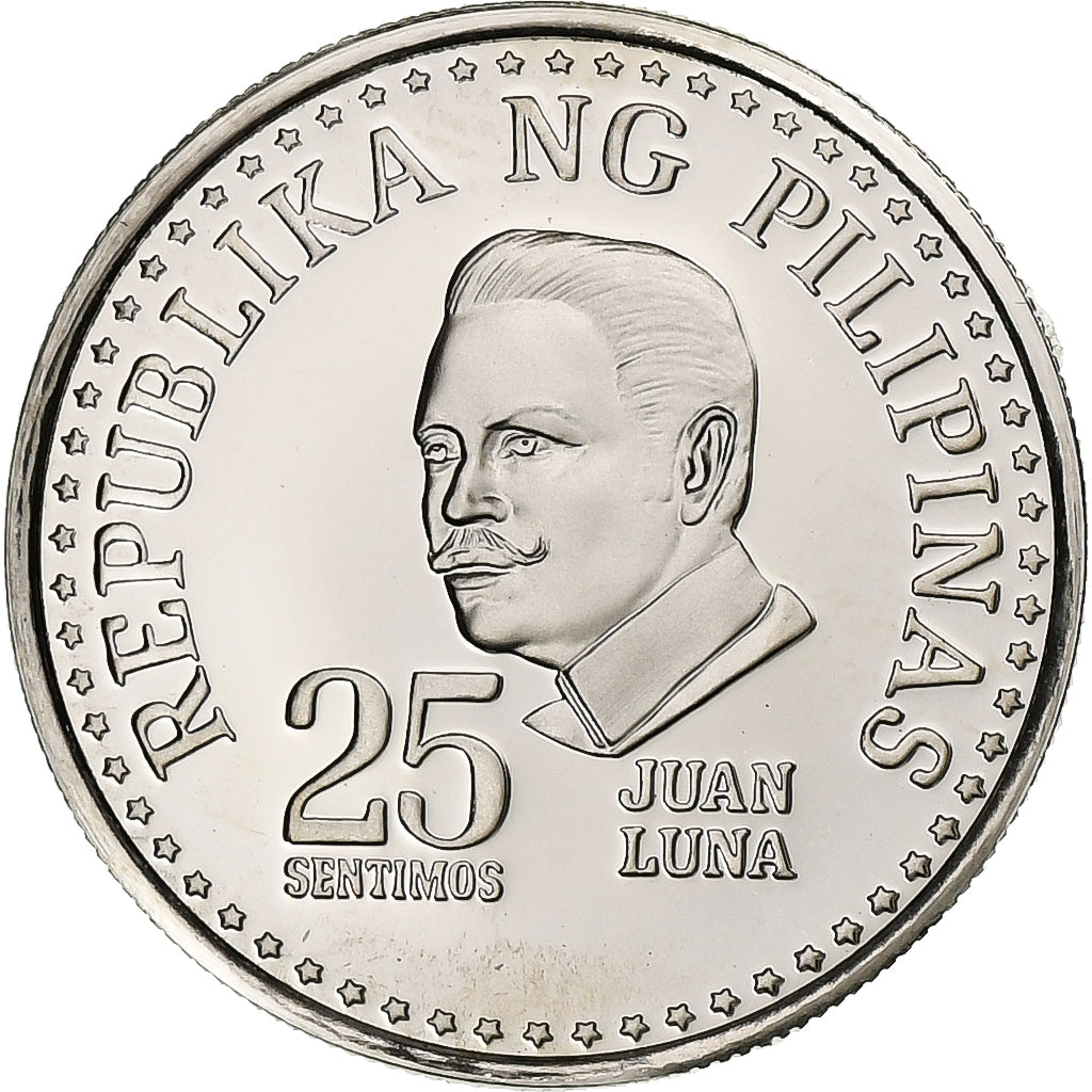 Philippines, 25 Sentimos, 1975, Franklin Mint, BE, Cupro-nickel, FDC, KM:208