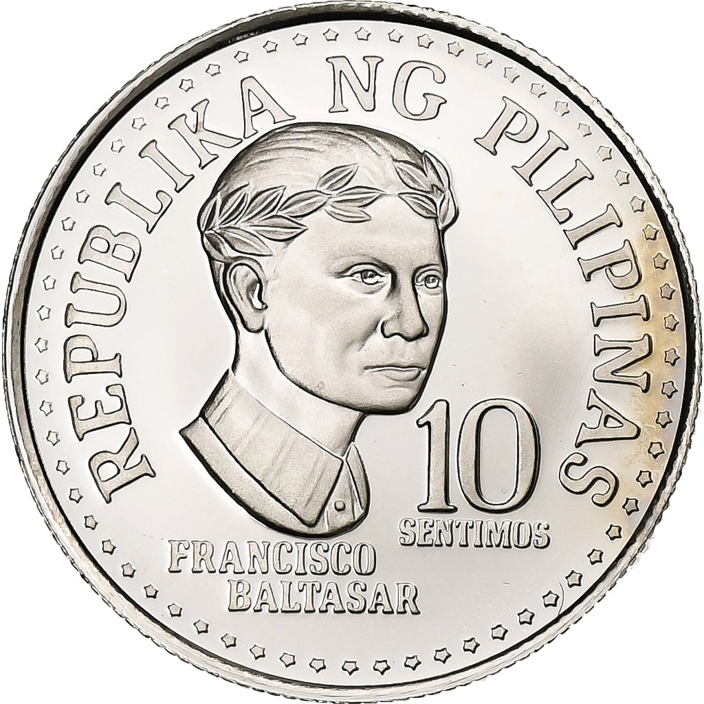 Filipiny, 10 Sentimos, 1975, Franklin Mint, Proof, Miedź-Nikiel, MS(65-70)