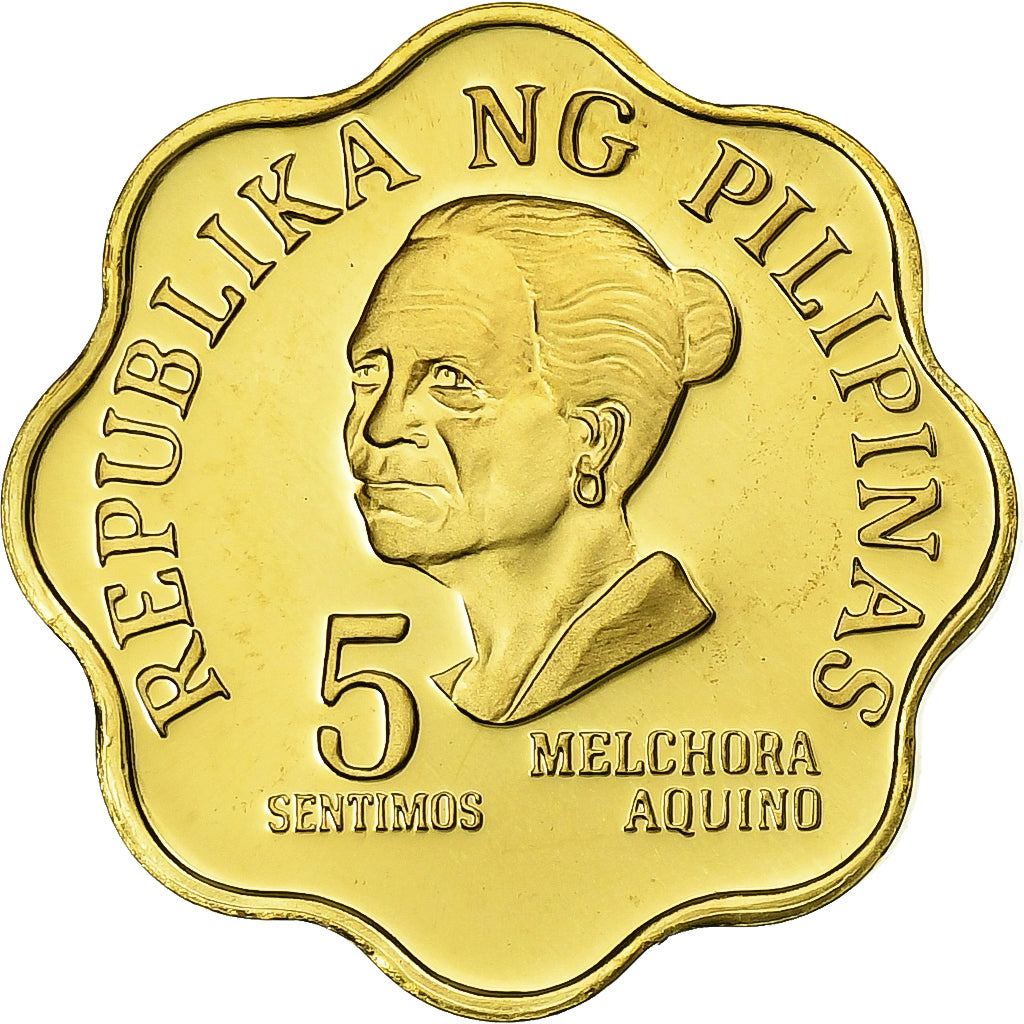 Filipiny, 5 Sentimos, 1975, Franklin Mint, Proof, Miedź-Nikiel, MS(65-70)