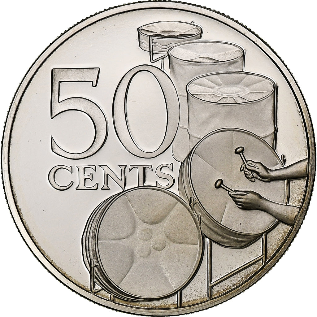Trinidad and Tobago, 50 Cents, 1975, Franklin Mint, Proof, Copper-nickel