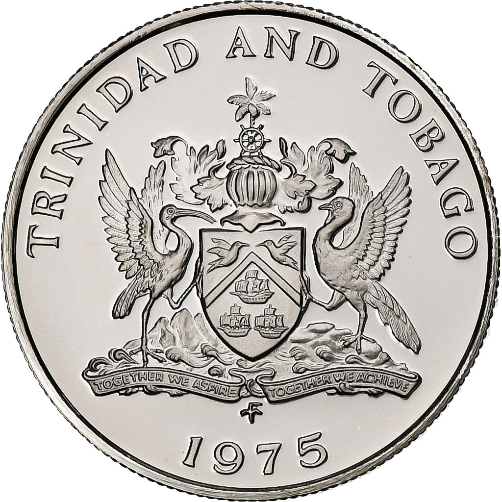 Trindade e Tobago, 25 Cents, 1975, Franklin Mint, Proof, Cobre-níquel