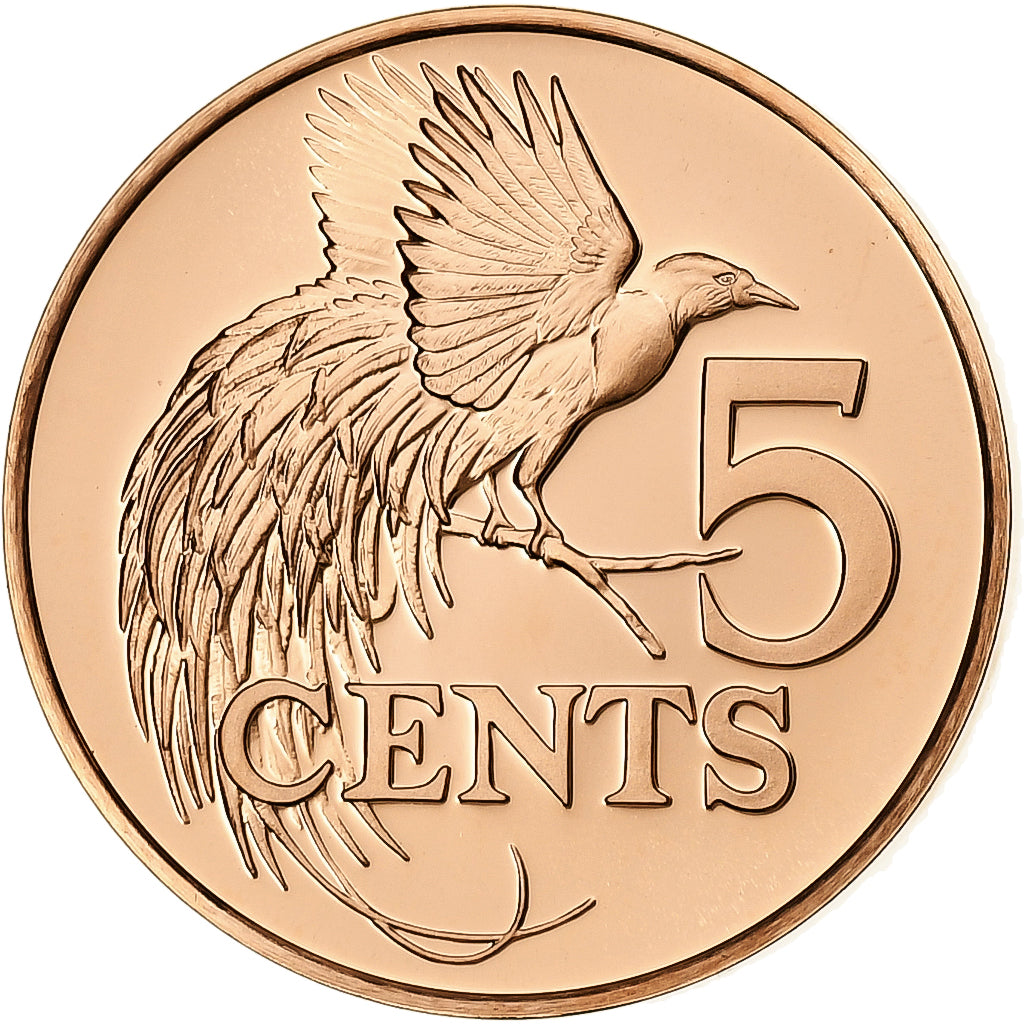 Trynidad i Tobago, 5 Cents, 1975, Franklin Mint, Proof, Miedź-Nikiel