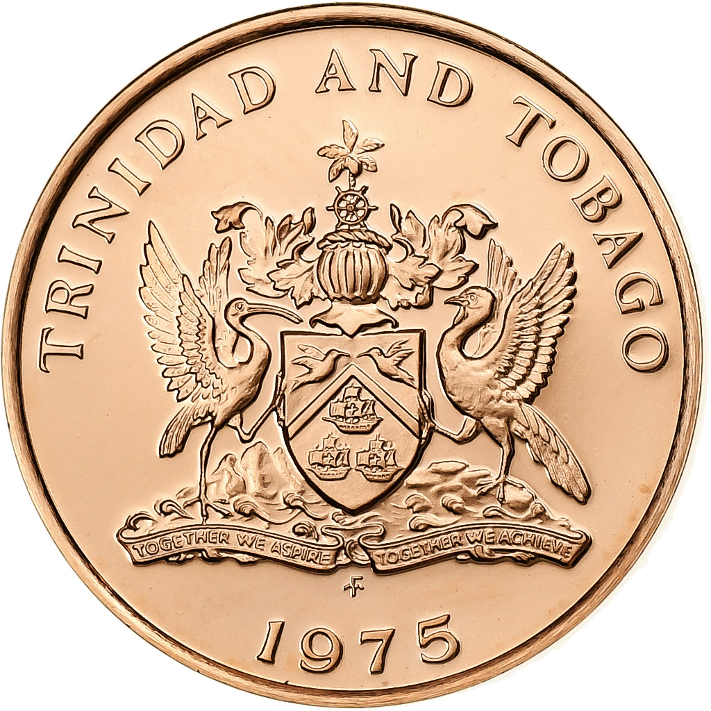Trinidad en Tobago, Cent, 1975, Franklin Mint, Proof, Cupro-nikkel, FDC, KM:25