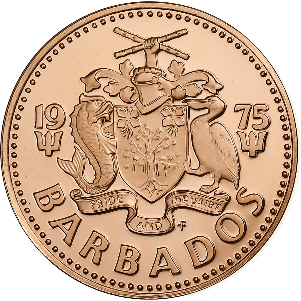 Barbados, Cent, 1975, Franklin Mint, FS, Bronzo, FDC, KM:10