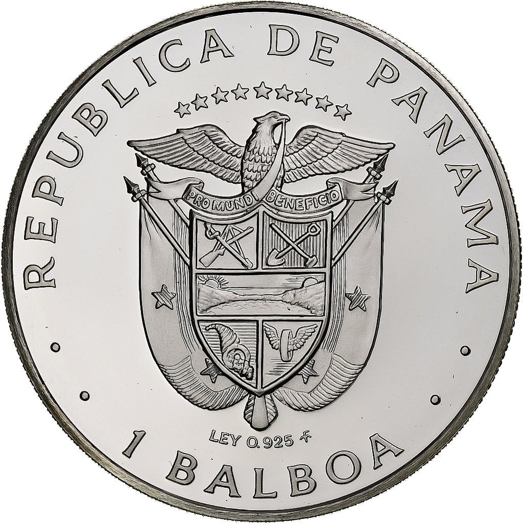 Panama, Balboa, 1975, Franklin Mint, Proof, Silver, MS(65-70), KM:39.1a