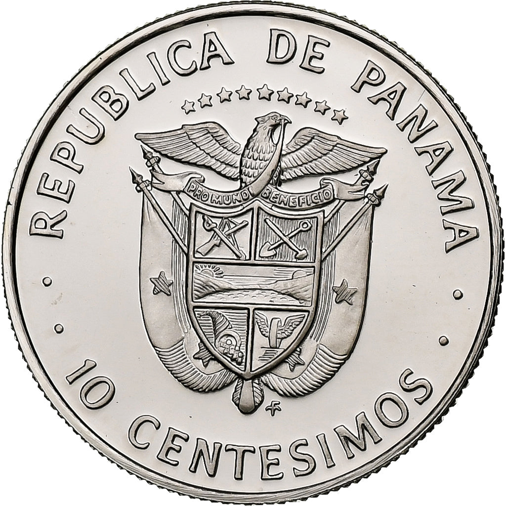 Panama, 10 Centesimos, 1975, Franklin Mint, PP, Copper-Nickel Clad Copper, STGL