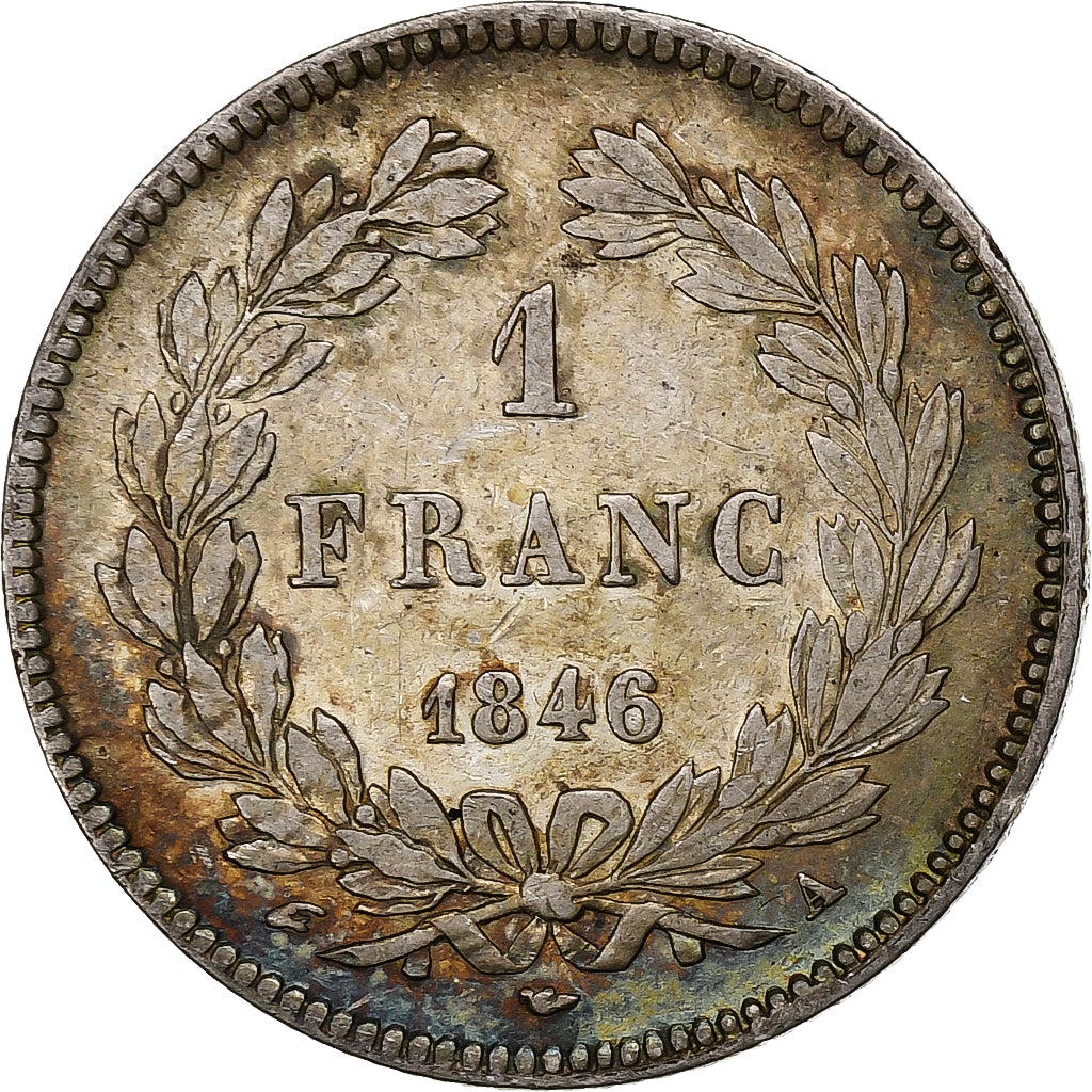 Francja, Louis-Philippe I, Franc, 1846, Paris, Srebro, VF(30-35), Gadoury:453