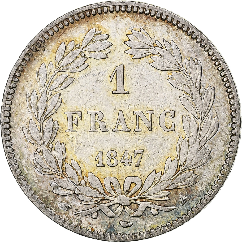 Francja, Louis-Philippe I, Franc, 1847, Paris, Srebro, VF(30-35), Gadoury:453