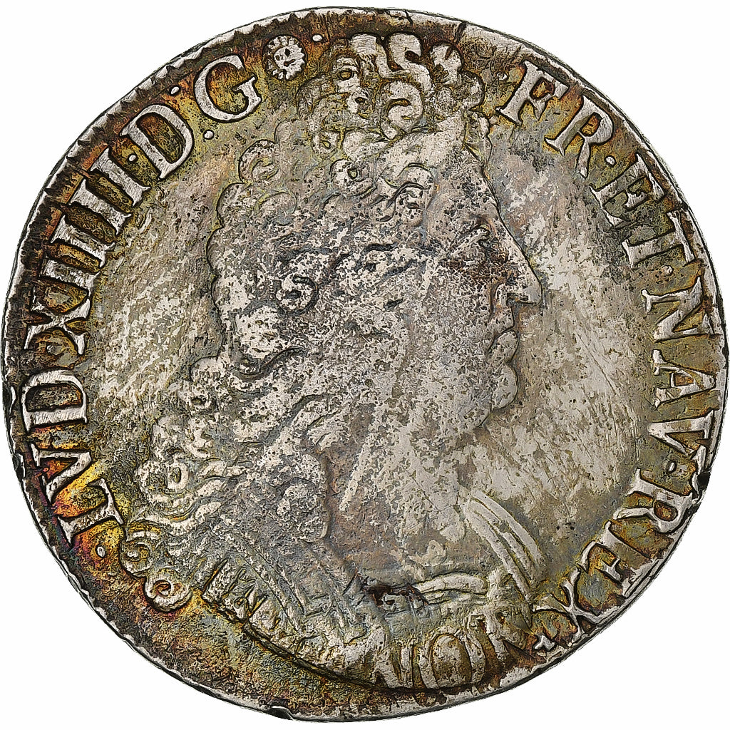 Francia, Louis XIV, Ecu, 1705, Nantes, Plata, BC+, Gadoury:224