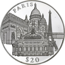Liberia, 20 Dollars, Paris, 2000, Proof, Silver, MS(65-70)