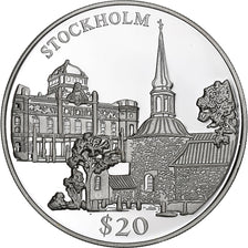 Liberia, 20 Dollars, Stockholm, 2000, Proof, Zilver, FDC