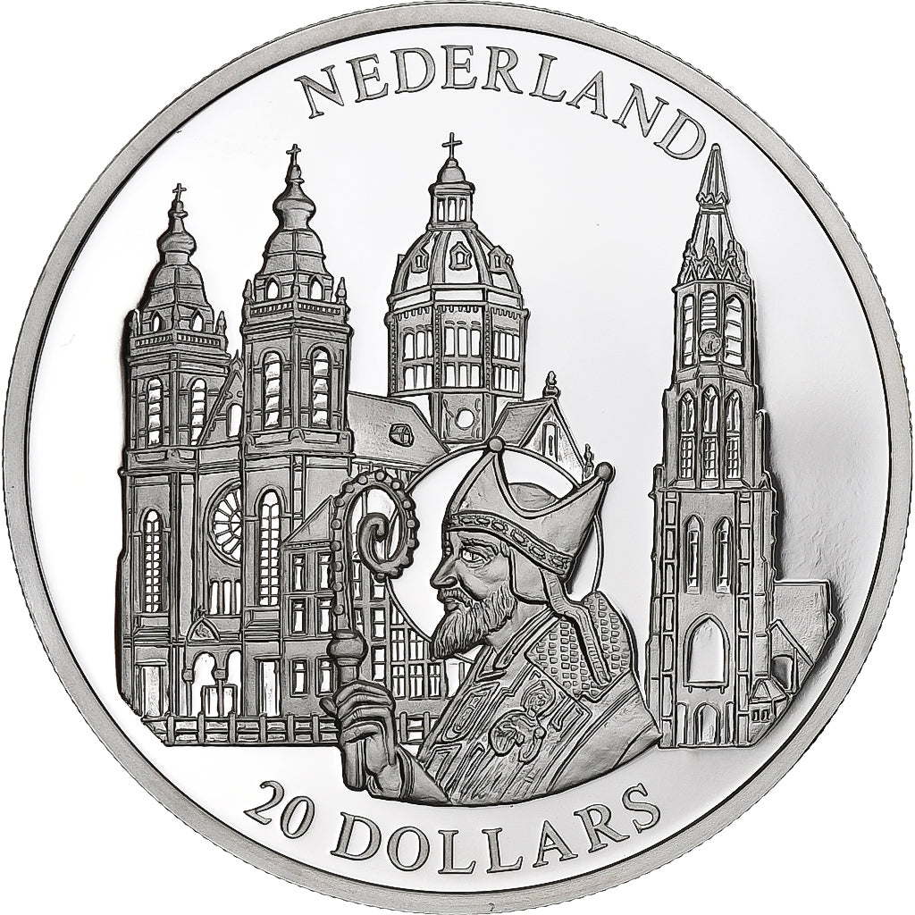 Libéria, 20 Dollars, Netherlands, 2001, Proof, Prata, MS(65-70)