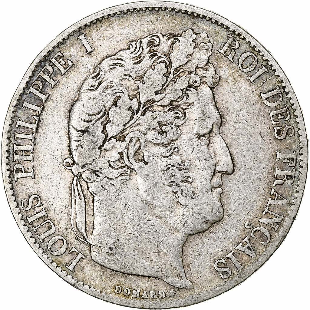 France, Louis-Philippe I, 5 Francs, 1845, Strasbourg, Silver, VF(30-35)