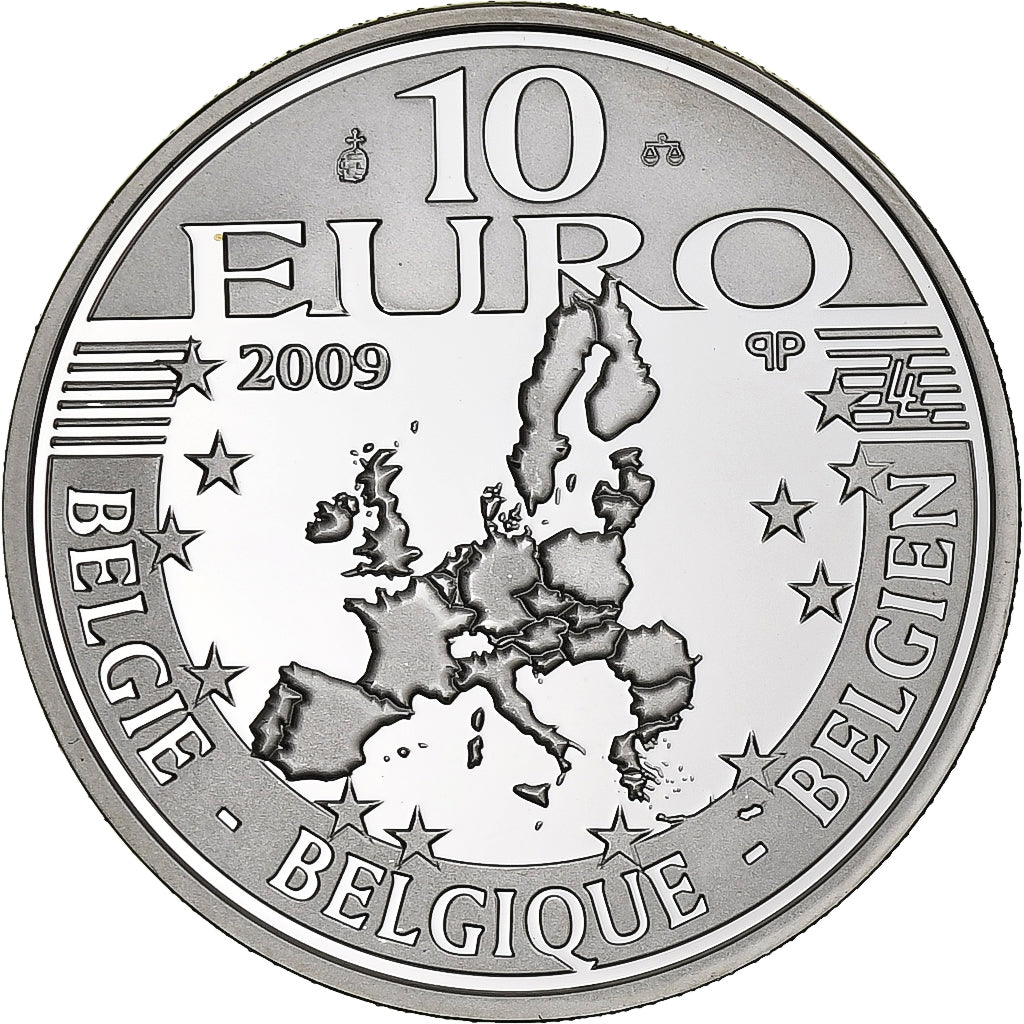 Belgia, 10 Euro, 2009, Brussels, Srebro, MS(65-70), KM:285