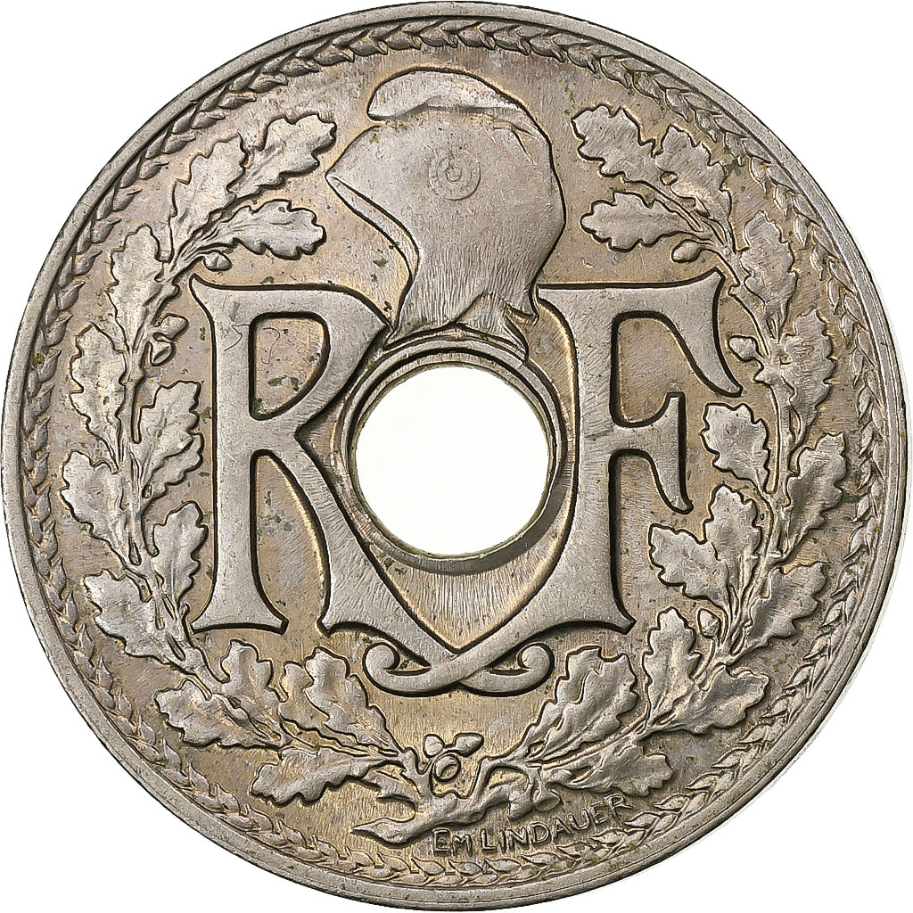 Frankrijk, 25 Centimes, Lindauer, 1917, Paris, Cupro-nikkel, PR, Gadoury:380