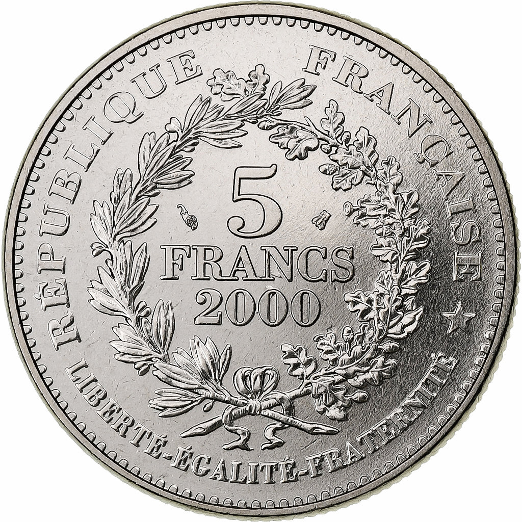 France, 5 Francs, Denier de Charlemagne, 2000, Pessac, Copper-nickel, MS(65-70)