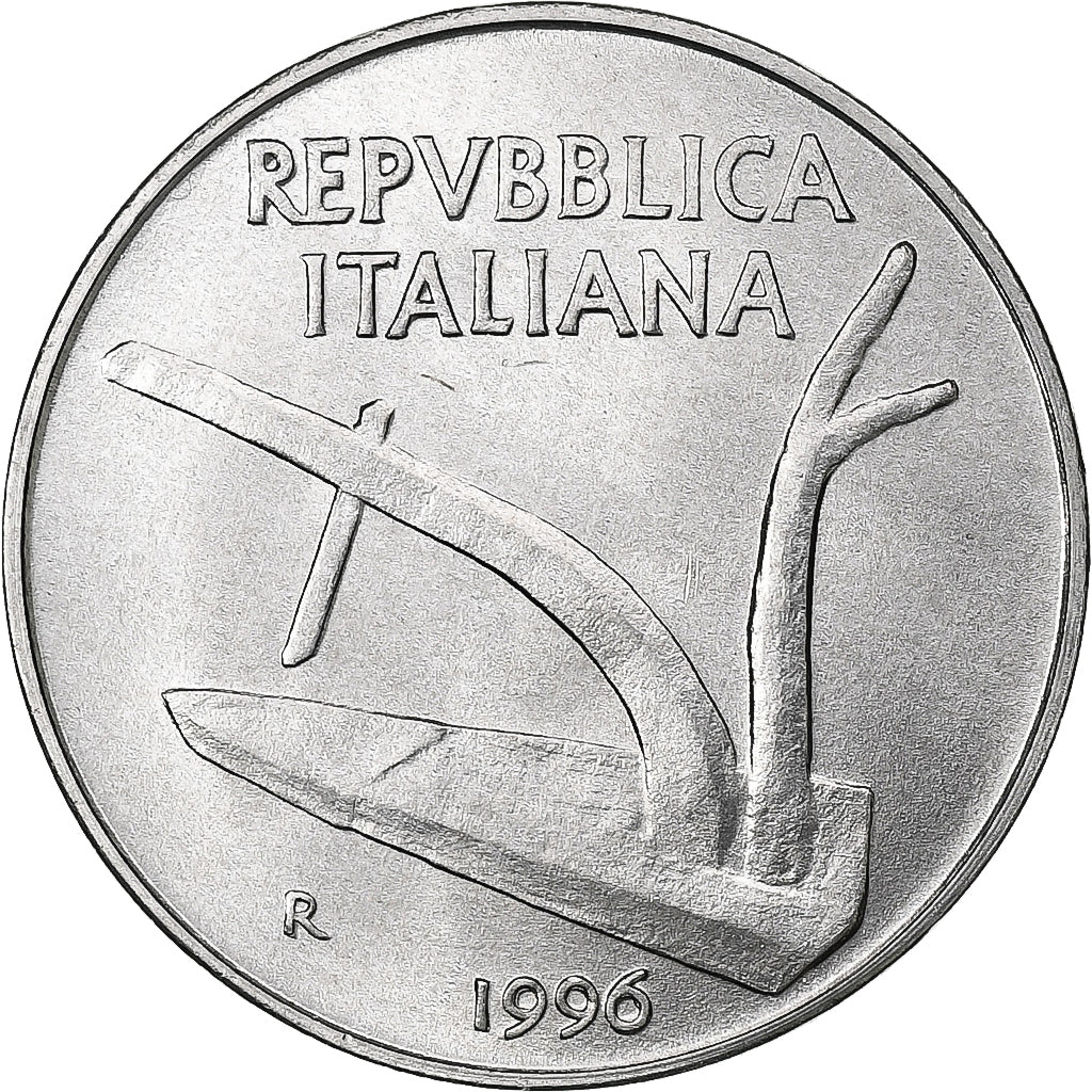 Italia, 10 Lire, 1996, Rome, Aluminio, SC