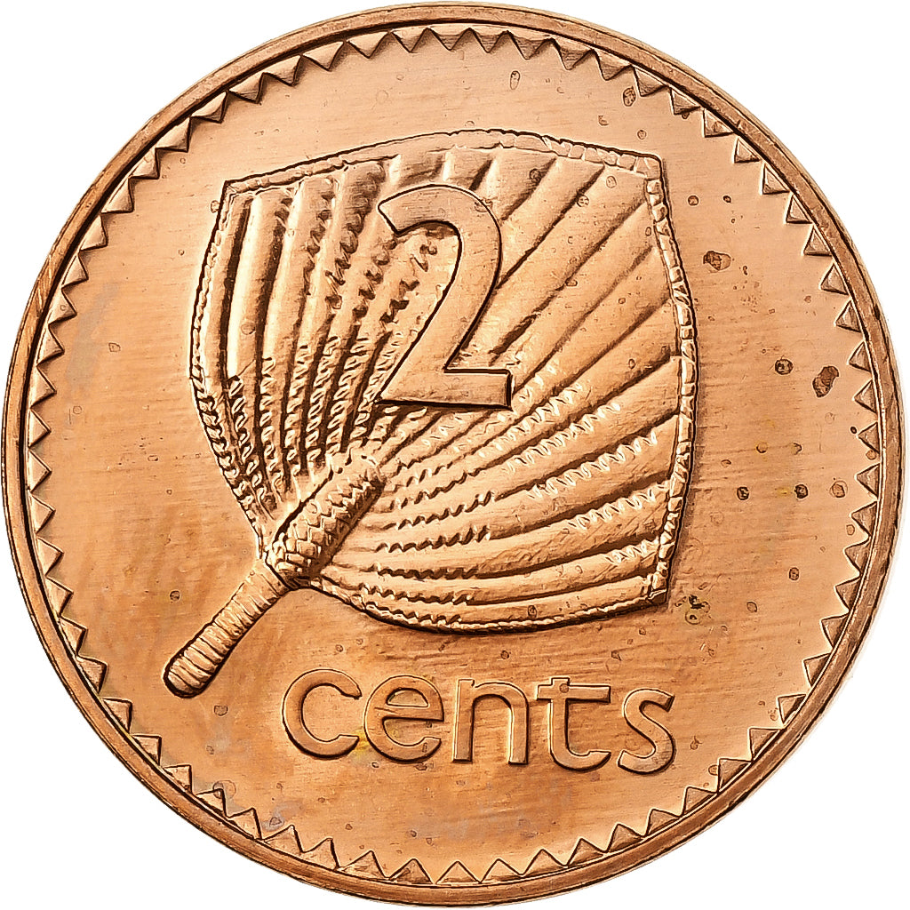 Fiji, Elizabeth II, 2 Cents, 1992, Winnipeg, Copper Plated Zinc, UNC-