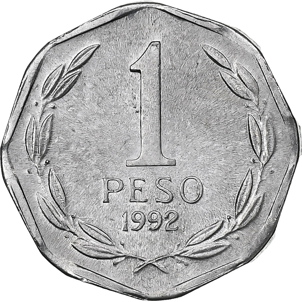 Cile, Peso, 1992, Santiago, Alluminio, SPL