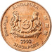 Singapore, 1 Cent, 1993, Singapore Mint, Copper Plated Zinc, MS(63)