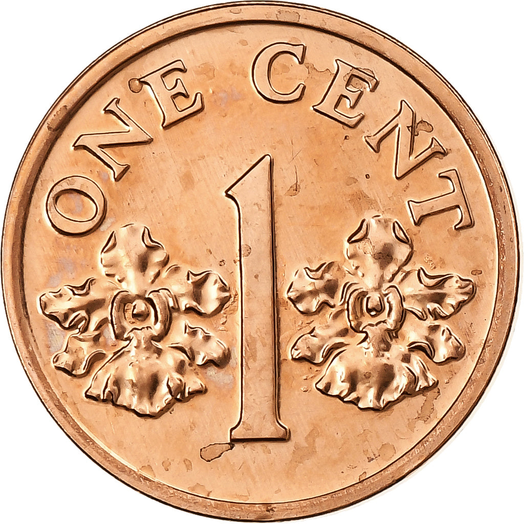 Singapore, 1 Cent, 1993, Singapore Mint, Copper Plated Zinc, MS(63)