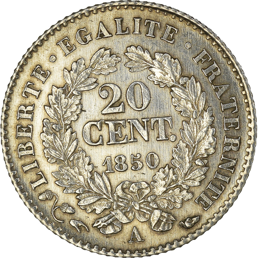 Münze, Frankreich, Cérès, 20 Centimes, 1850, Paris, VZ, Silber, KM:758.1