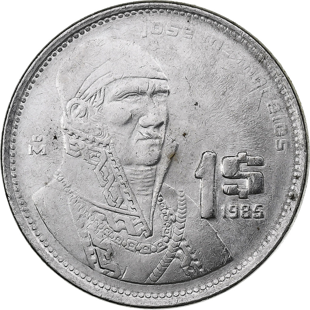 Mexico, Peso, 1985, Mexico City, Stainless Steel, MS(63)