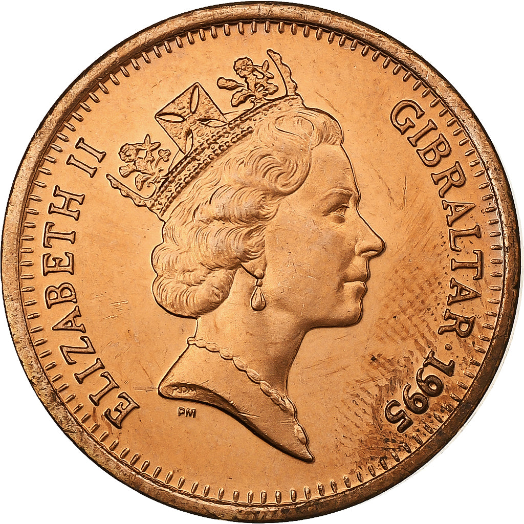 Gibraltar, Elizabeth II, 2 Pence, 1995, Pobjoy Mint, Bronze, UNZ