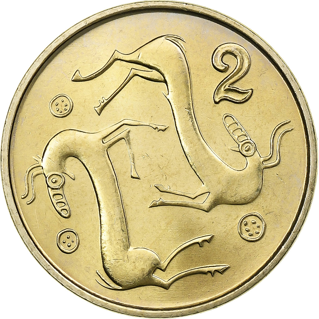 Chypre, 2 Cents, 1996, Llantrisant, Nickel-Cuivre, SPL