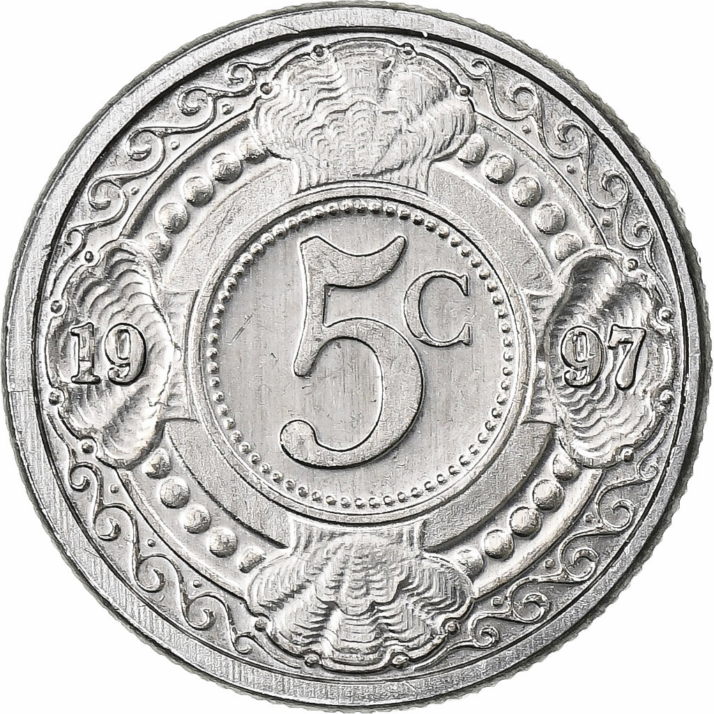 Netherlands Antilles, 5 Cents, 1997, Utrecht, Aluminum, MS(63)