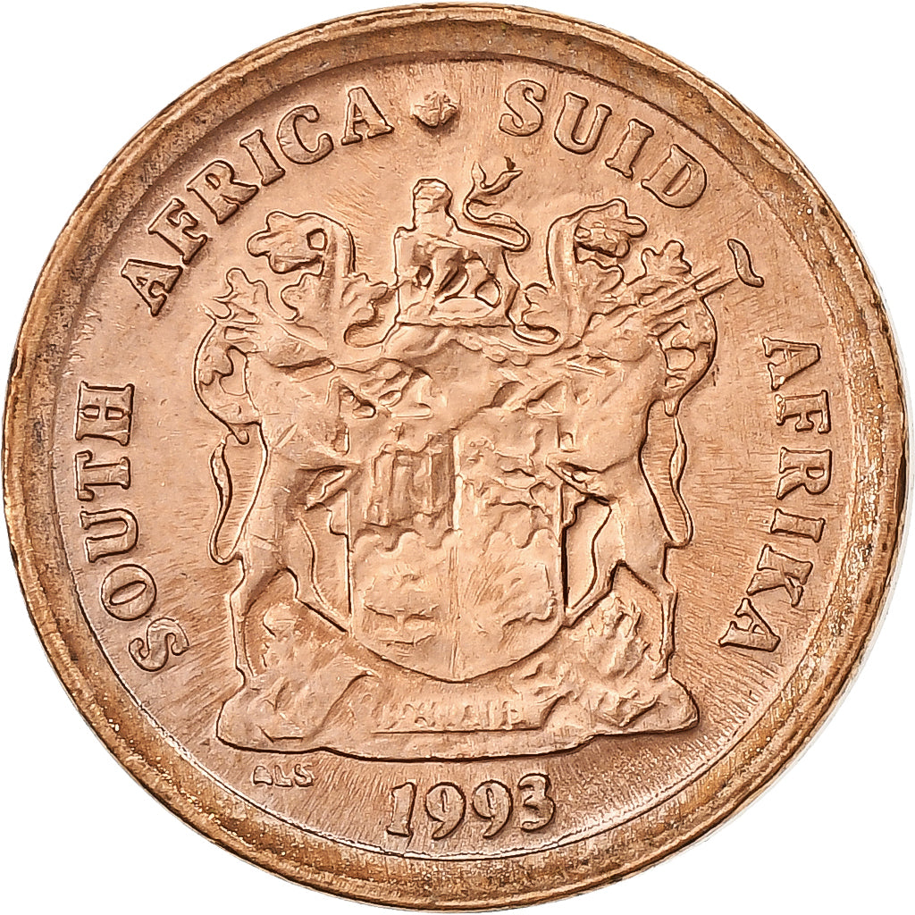 África do Sul, Cent, 1993, Pretoria, Aço Cromado a Bronze, MS(63)