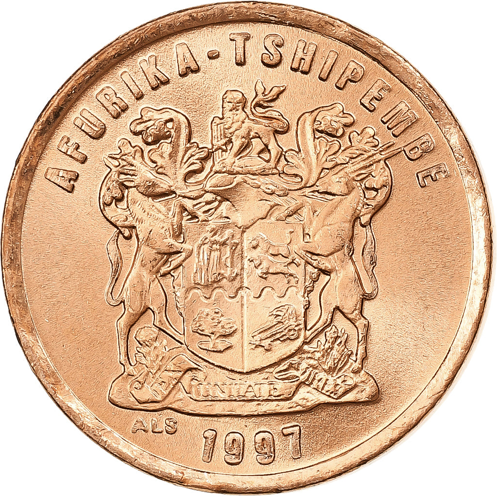 Afrique du Sud, 2 Cents, 1997, Pretoria, Bronze Plated Steel, SPL