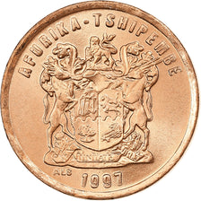 Afrique du Sud, 2 Cents, 1997, Pretoria, Bronze Plated Steel, SPL